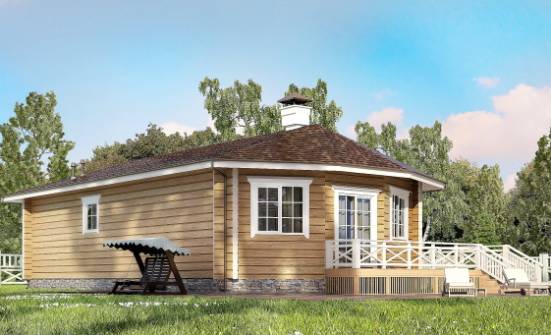 095-001-Л Проект одноэтажного дома, уютный коттедж из дерева Владикавказ | Проекты домов от House Expert