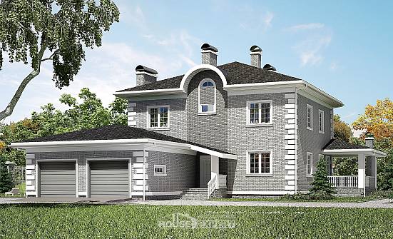 245-004-Л Проект двухэтажного дома и гаражом, простой коттедж из кирпича Владикавказ | Проекты домов от House Expert