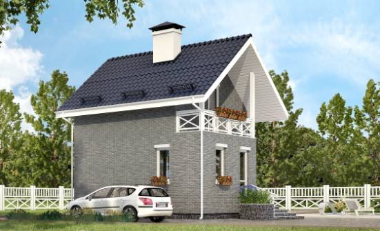 045-001-П Проект двухэтажного дома мансардный этаж, скромный коттедж из арболита Владикавказ | Проекты домов от House Expert