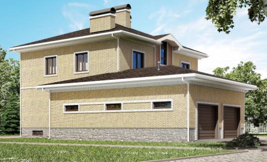 350-002-Л Проект трехэтажного дома, гараж, просторный домик из кирпича Владикавказ | Проекты домов от House Expert