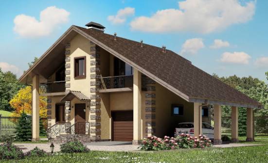 150-003-П Проект двухэтажного дома мансардой, гараж, красивый дом из поризованных блоков Владикавказ | Проекты домов от House Expert