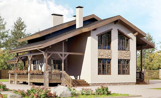 240-003-Л Проект двухэтажного дома с мансардой, простой домик из кирпича Владикавказ | Проекты домов от House Expert