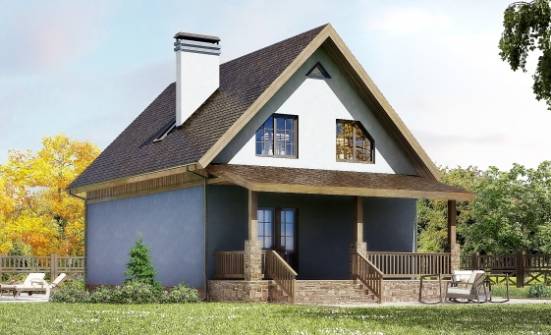 130-003-Л Проект двухэтажного дома мансардой, экономичный домик из арболита Владикавказ | Проекты домов от House Expert