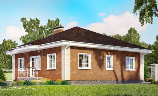 100-001-Л Проект одноэтажного дома, экономичный дом из арболита Владикавказ | Проекты домов от House Expert