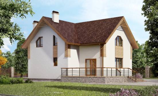 150-009-П  Проект двухэтажного дома с мансардой, небольшой коттедж из теплоблока Владикавказ | Проекты домов от House Expert