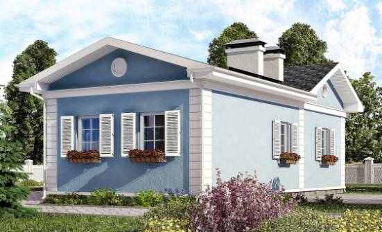 090-004-П Проект одноэтажного дома, простой дом из блока Владикавказ | Проекты одноэтажных домов от House Expert