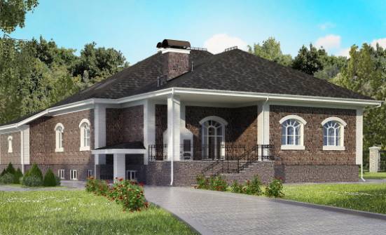 490-001-П Проект трехэтажного дома мансардный этаж, гараж, уютный загородный дом из кирпича Владикавказ | Проекты домов от House Expert