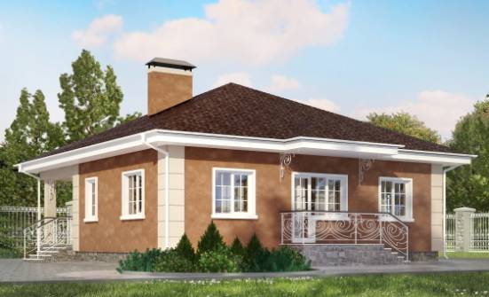 100-001-Л Проект одноэтажного дома, экономичный дом из арболита Владикавказ | Проекты одноэтажных домов от House Expert