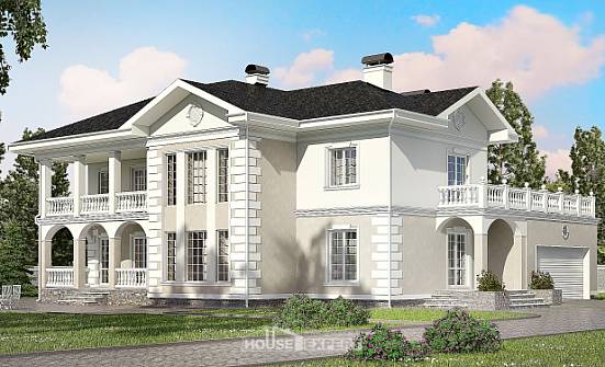 340-002-П Проект двухэтажного дома, гараж, классический дом из кирпича Владикавказ | Проекты домов от House Expert