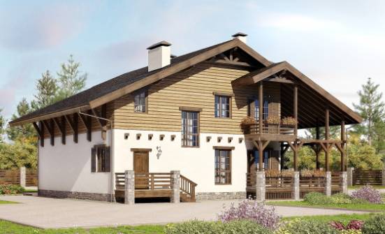 260-001-П Проект двухэтажного дома мансардой, классический загородный дом из кирпича Владикавказ | Проекты домов от House Expert