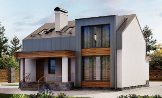 120-004-П Проект двухэтажного дома с мансардным этажом, доступный дом из блока Владикавказ | Проекты домов от House Expert