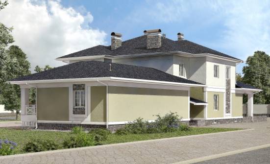 620-001-Л Проект трехэтажного дома и гаражом, огромный домик из газосиликатных блоков Владикавказ | Проекты домов от House Expert