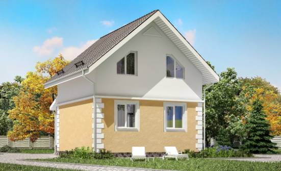 070-002-П Проект двухэтажного дома с мансардой, классический коттедж из блока Владикавказ | Проекты домов от House Expert