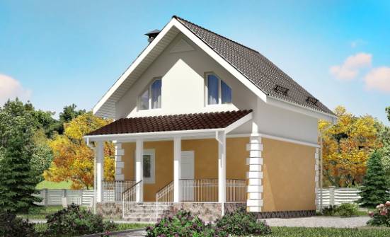 070-002-П Проект двухэтажного дома с мансардой, классический коттедж из блока Владикавказ | Проекты домов от House Expert