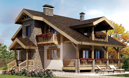 150-004-П Проект двухэтажного дома мансардой, уютный коттедж из газосиликатных блоков Владикавказ | Проекты домов от House Expert