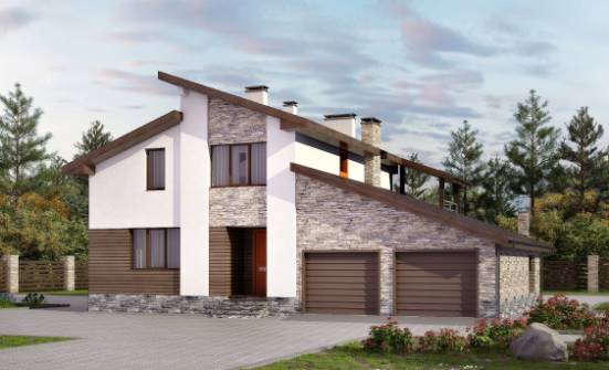 240-004-П Проект двухэтажного дома мансардой, гараж, красивый домик из теплоблока Владикавказ | Проекты домов от House Expert