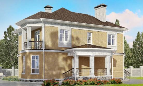 160-001-Л Проект двухэтажного дома, скромный коттедж из бризолита Владикавказ | Проекты домов от House Expert