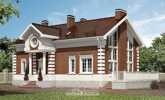 160-009-П Проект двухэтажного дома мансардой, доступный дом из бризолита Владикавказ | Проекты домов от House Expert