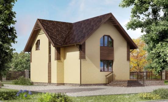 150-009-Л Проект двухэтажного дома с мансардой, бюджетный загородный дом из пеноблока Владикавказ | Проекты домов от House Expert