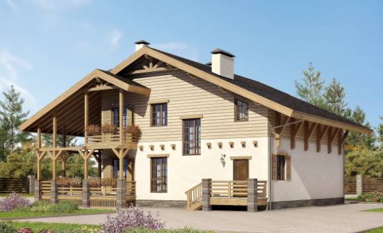 260-001-Л Проект двухэтажного дома мансардой, большой домик из кирпича Владикавказ | Проекты домов от House Expert