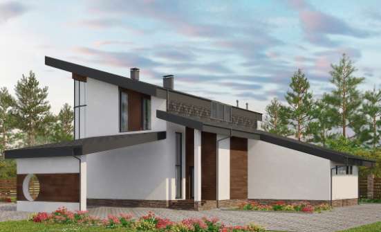 230-001-П Проект двухэтажного дома с мансардой, классический коттедж из кирпича Владикавказ | Проекты домов от House Expert