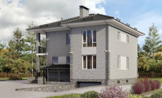 275-004-П Проект трехэтажного дома, гараж, красивый загородный дом из кирпича Владикавказ | Проекты домов от House Expert