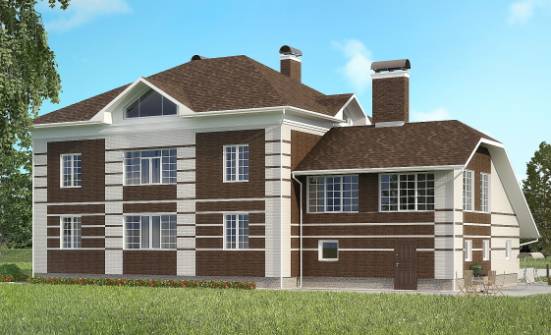 505-002-Л Проект трехэтажного дома и гаражом, большой домик из кирпича Владикавказ | Проекты домов от House Expert