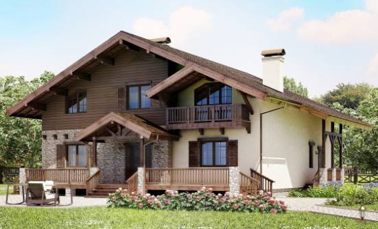 250-003-П Проект двухэтажного дома мансардой, просторный домик из бризолита Владикавказ | Проекты домов от House Expert