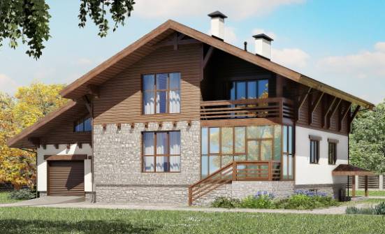 420-001-П Проект трехэтажного дома мансардой, гараж, красивый дом из кирпича Владикавказ | Проекты домов от House Expert