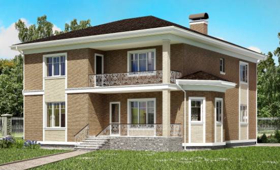 335-002-П Проект двухэтажного дома, гараж, современный домик из кирпича Владикавказ | Проекты домов от House Expert