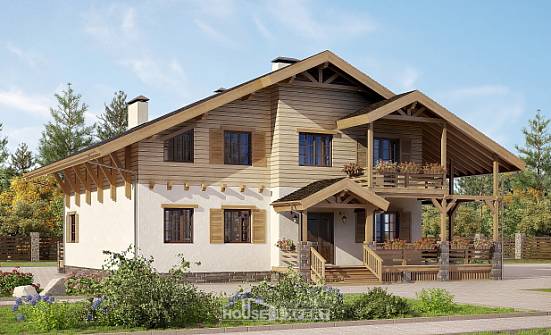 260-001-Л Проект двухэтажного дома мансардой, большой домик из кирпича Владикавказ | Проекты домов от House Expert