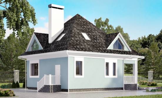 110-001-Л Проект двухэтажного дома мансардный этаж, компактный загородный дом из поризованных блоков Владикавказ | Проекты домов от House Expert