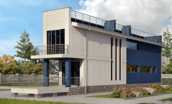100-003-П Проект двухэтажного дома, доступный дом из теплоблока Владикавказ | Проекты домов от House Expert