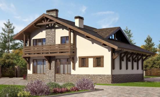 190-007-Л Проект двухэтажного дома с мансардой, гараж, красивый дом из кирпича Владикавказ | Проекты домов от House Expert