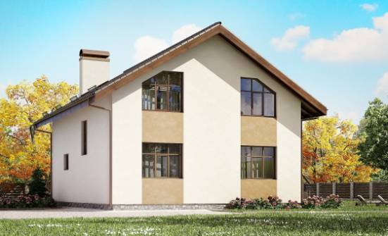 170-002-П Проект двухэтажного дома мансардный этаж, небольшой домик из газобетона Владикавказ | Проекты домов от House Expert