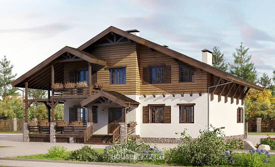 260-001-П Проект двухэтажного дома мансардой, классический загородный дом из кирпича Владикавказ | Проекты домов от House Expert