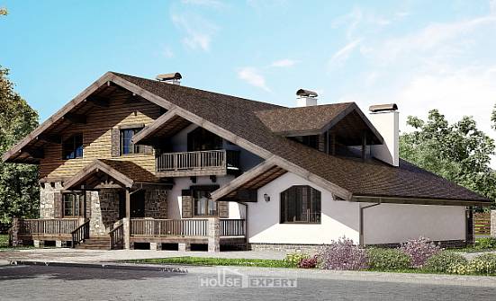 320-002-П Проект двухэтажного дома с мансардным этажом, просторный дом из кирпича Владикавказ | Проекты домов от House Expert