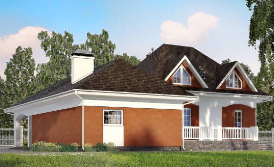 180-007-П Проект двухэтажного дома с мансардой и гаражом, классический дом из поризованных блоков Владикавказ | Проекты домов от House Expert