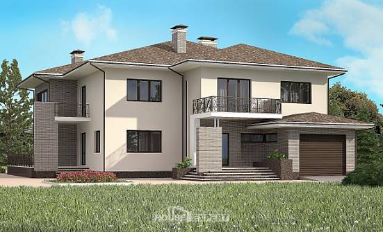 500-001-П Проект трехэтажного дома и гаражом, красивый домик из кирпича Владикавказ | Проекты домов от House Expert