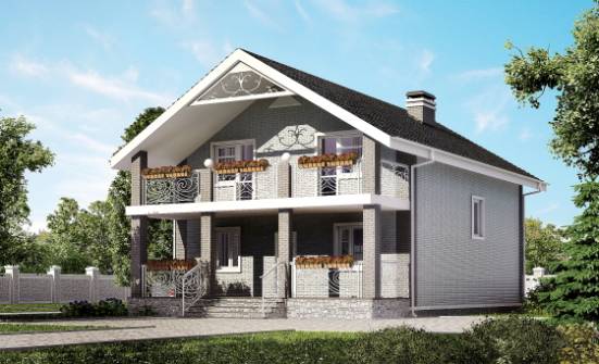 150-007-П Проект двухэтажного дома мансардой, бюджетный домик из газобетона Владикавказ | Проекты домов от House Expert