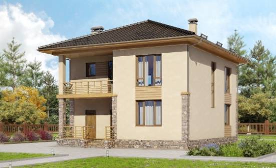 170-005-Л Проект двухэтажного дома, простой домик из твинблока Владикавказ | Проекты домов от House Expert