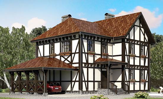 180-004-Л Проект двухэтажного дома с мансардой и гаражом, красивый домик из кирпича Владикавказ | Проекты домов от House Expert