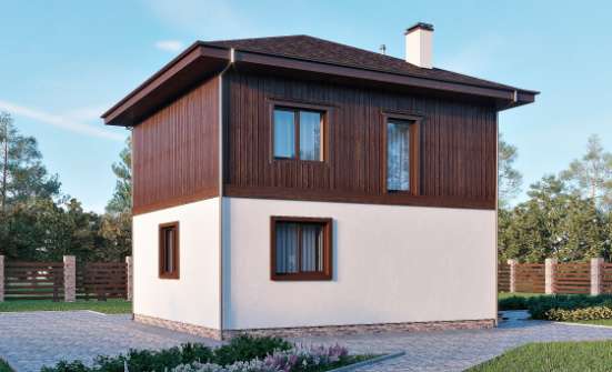 100-006-Л Проект двухэтажного дома, бюджетный дом из блока Владикавказ | Проекты домов от House Expert