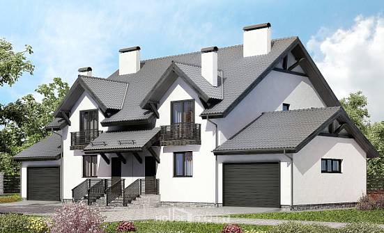290-003-П Проект двухэтажного дома с мансардой, современный коттедж из пеноблока Владикавказ | Проекты домов от House Expert