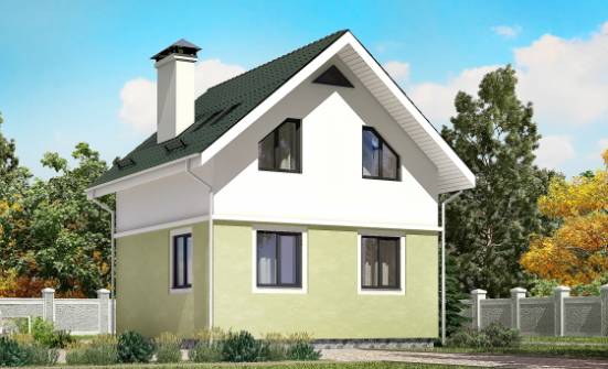 070-001-П Проект двухэтажного дома мансардный этаж, маленький домик из блока Владикавказ | Проекты домов от House Expert