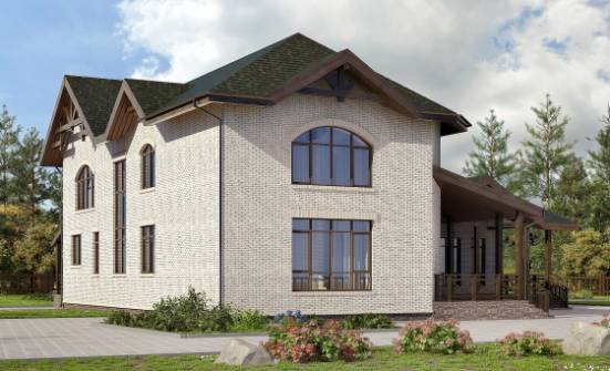 340-004-Л Проект двухэтажного дома, просторный домик из бризолита Владикавказ | Проекты домов от House Expert