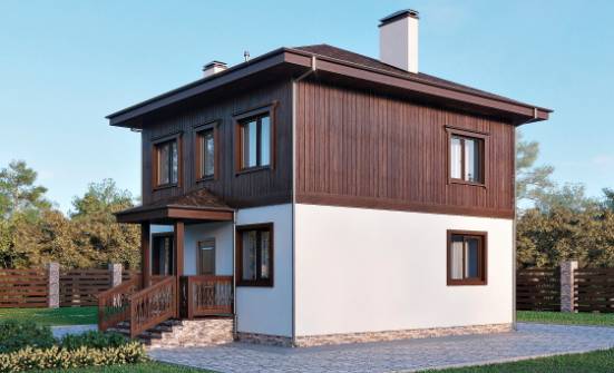 100-006-Л Проект двухэтажного дома, бюджетный дом из блока Владикавказ | Проекты домов от House Expert