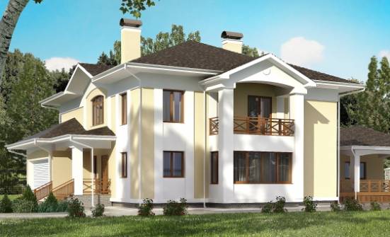 375-002-Л Проект двухэтажного дома и гаражом, большой загородный дом из кирпича Владикавказ | Проекты домов от House Expert