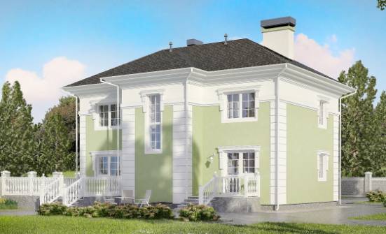 155-005-П Проект двухэтажного дома, экономичный домик из блока Владикавказ | Проекты домов от House Expert