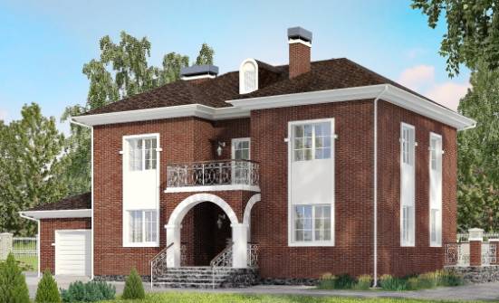 180-006-Л Проект двухэтажного дома, гараж, классический коттедж из кирпича Владикавказ | Проекты домов от House Expert